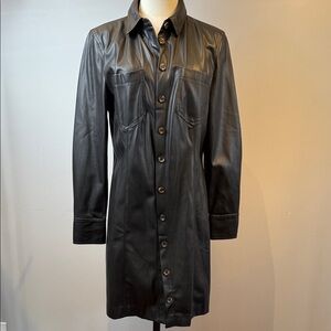 Mango Faux Leather Shirt Dress/Jacket